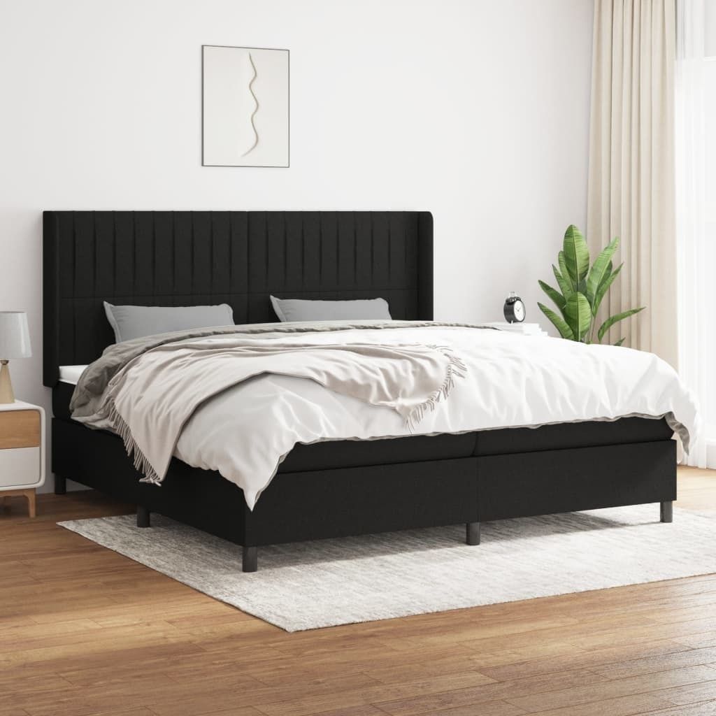 Maison Exclusive - Boxspringbett mit Matratze Schwarz 200x200 cm Stoff