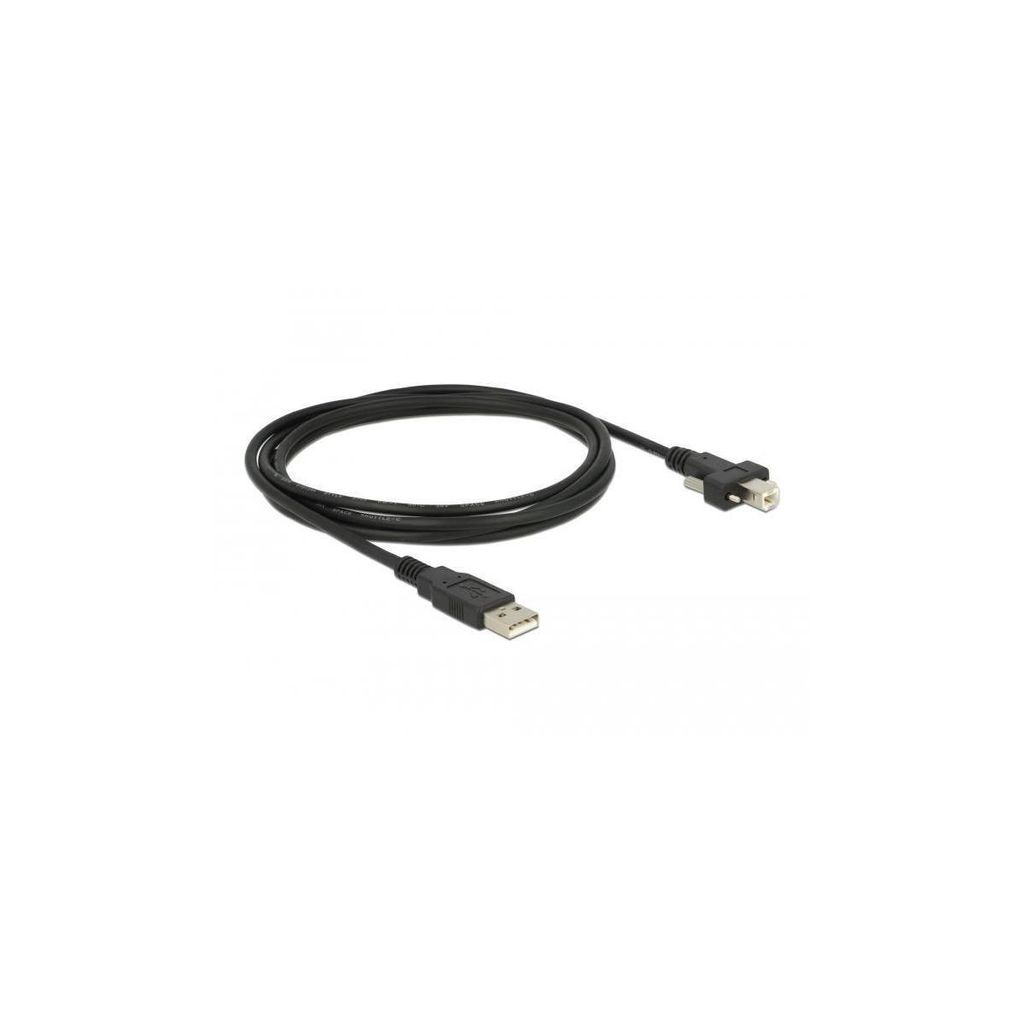 DeLOCK 2m USB 2.0, 2 m, USB A, USB B, USB 2.0, Männlich/Männlich, Schwarz