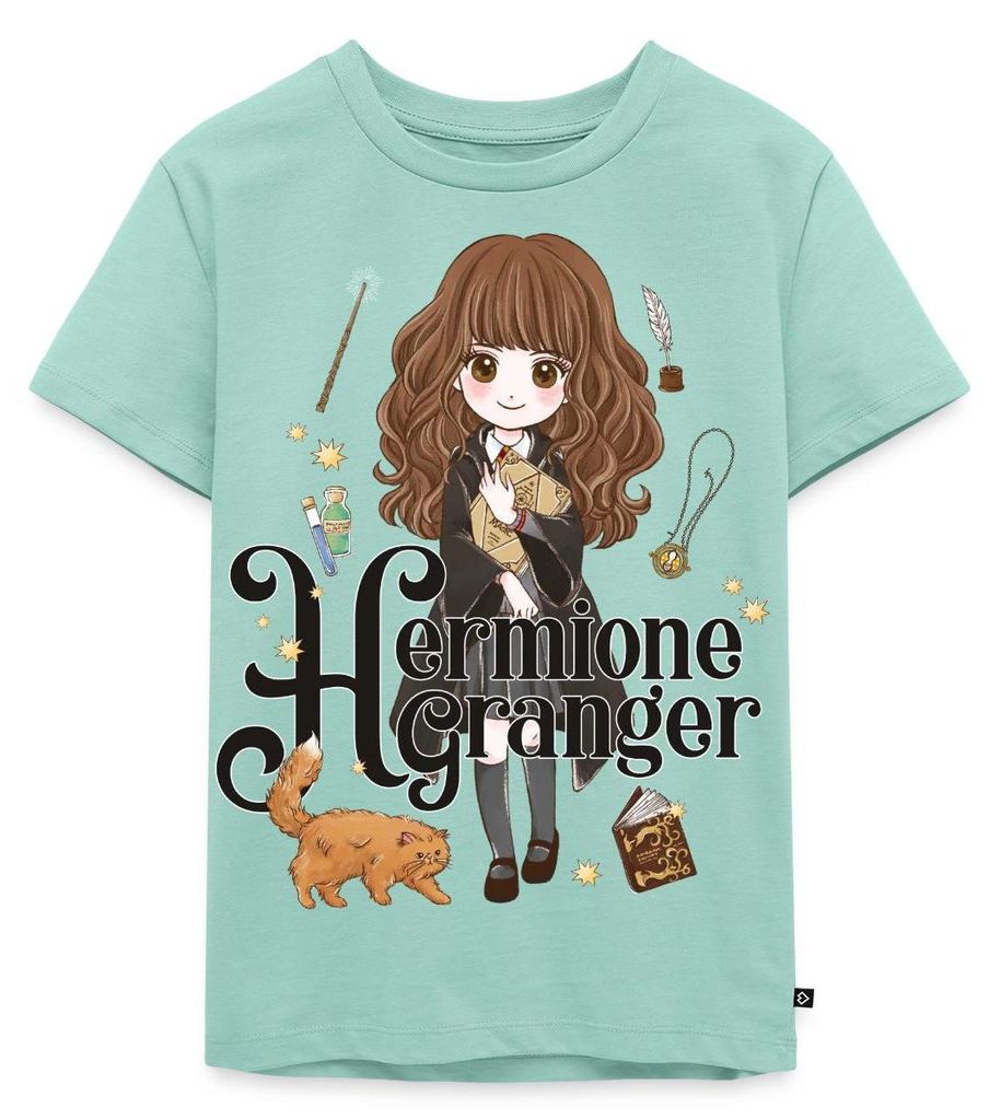 Spreadshirt Harry Potter Hermine Granger Chibi Kinder Premium T-Shirt, 98/104 (2 Jahre), Mint