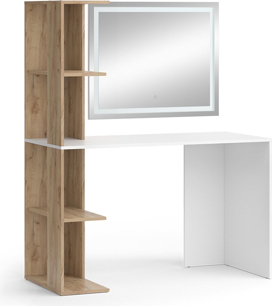 Schminktisch Vicco Tower Weiß/Sonoma 122.2 cm mit Produktbild 