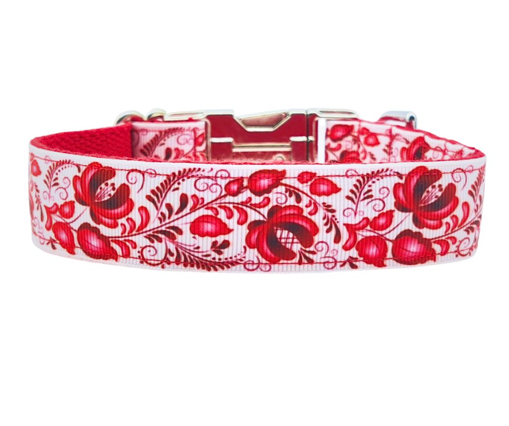 Červený Nylonový obojek pro psa - folklór OB75/XL/KOV Obrázek produktu 