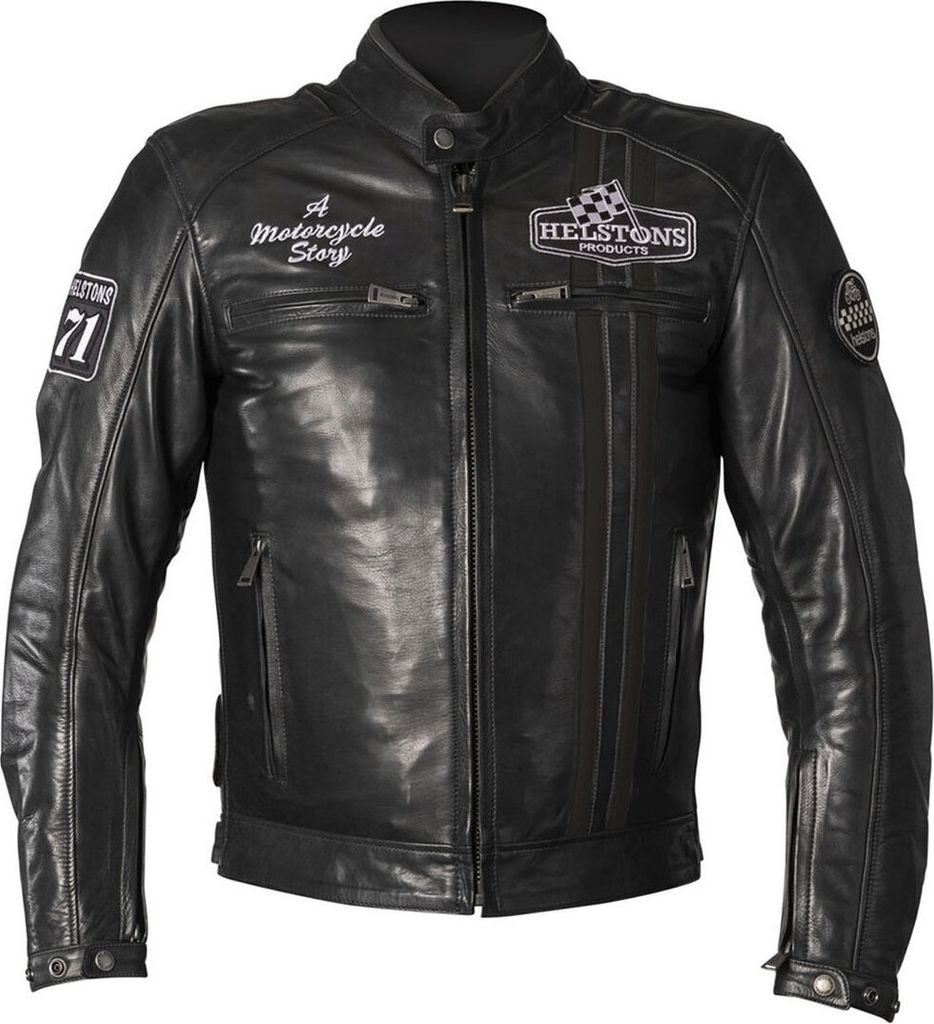 Helstons Indy Motorrad Lederjacke, schwarz, 2XL
