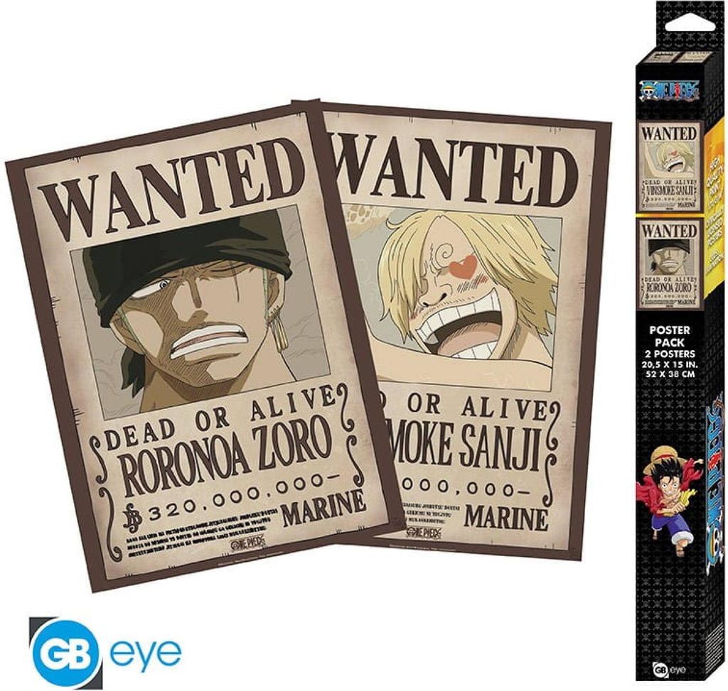 One Piece Poster-Set: Chibi Posters - Wanted Zoro & Sanji Immagine del prodotto 