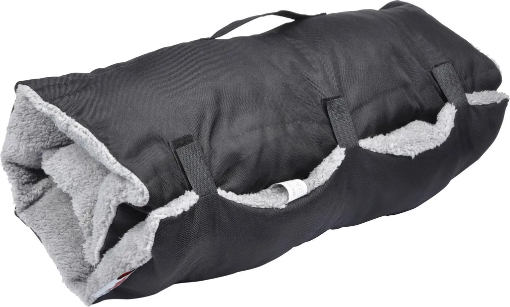 Tapis de voyage pour chiens bicolore 80x50 cm - Couchage noir et gris