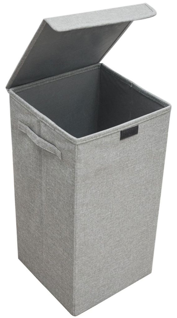 50L XXL Wäschekorb mit Deckel Grau
