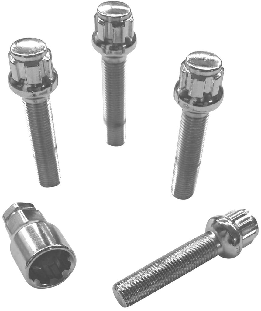 Felgenschloss M14x1,5x55mm Kugelbund R14 4x silberne Felgenschlösser Felgensicherungen 4er-Set Felgen-Diebstahlsicherungen