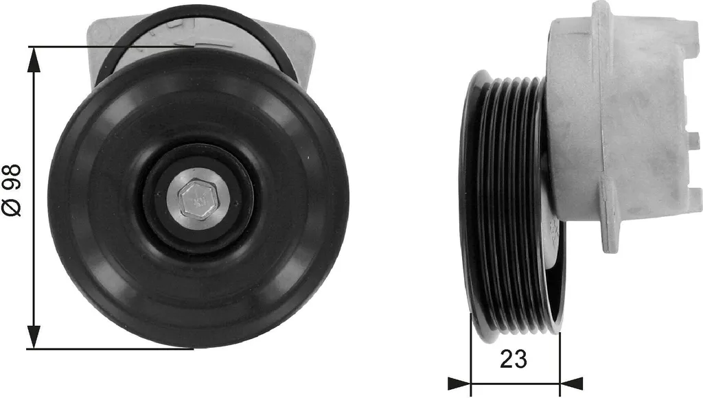 Galet tendeur GATES T38203 robuste pour courroie accessoire Ford Fiesta
