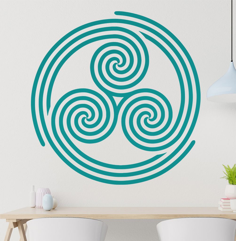 KIWISTAR Triskele Triskell Triskellion Wandtattoo in 6 Größen - Wandaufkleber Wall Sticker - Dekoration, Küche, Wohnzimmer, Schlafzimmer, Badezi...
