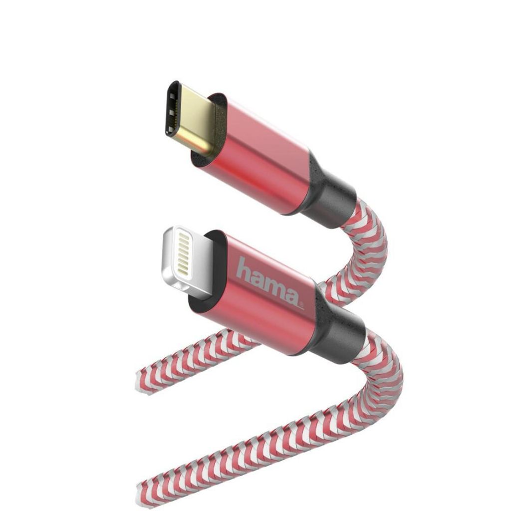 Schnelllade-/Datenkabel "Reflective", USB-C - Lightning, 1,5 m, Rot (0