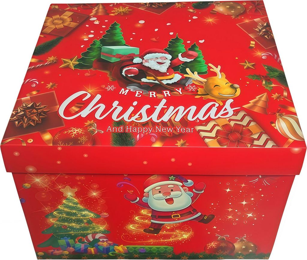 5-lagige Weihnachtsgeschenkbox mit Schleife, ideal zum Basteln, Scrapbooking, für Jubiläen, Feste, Snacks, Schmuck und kreative Erinnerungen