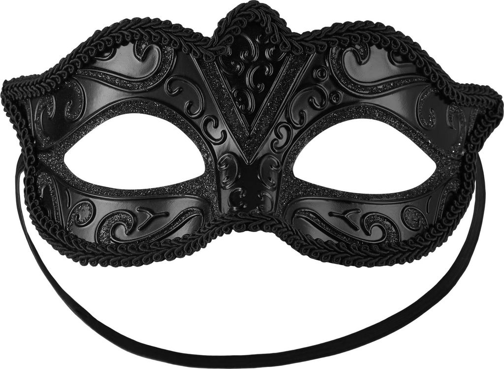 Venezianische Maske mit Muster - schwarz Produktbild 