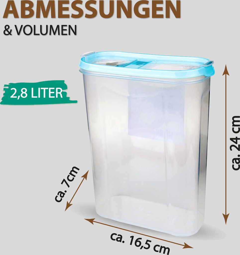 Klare Vorratsdosen Mit Deckel – Luftdicht Für Tee, Kaffee, Zucker & Mehr, BPA-frei, 800 Ml