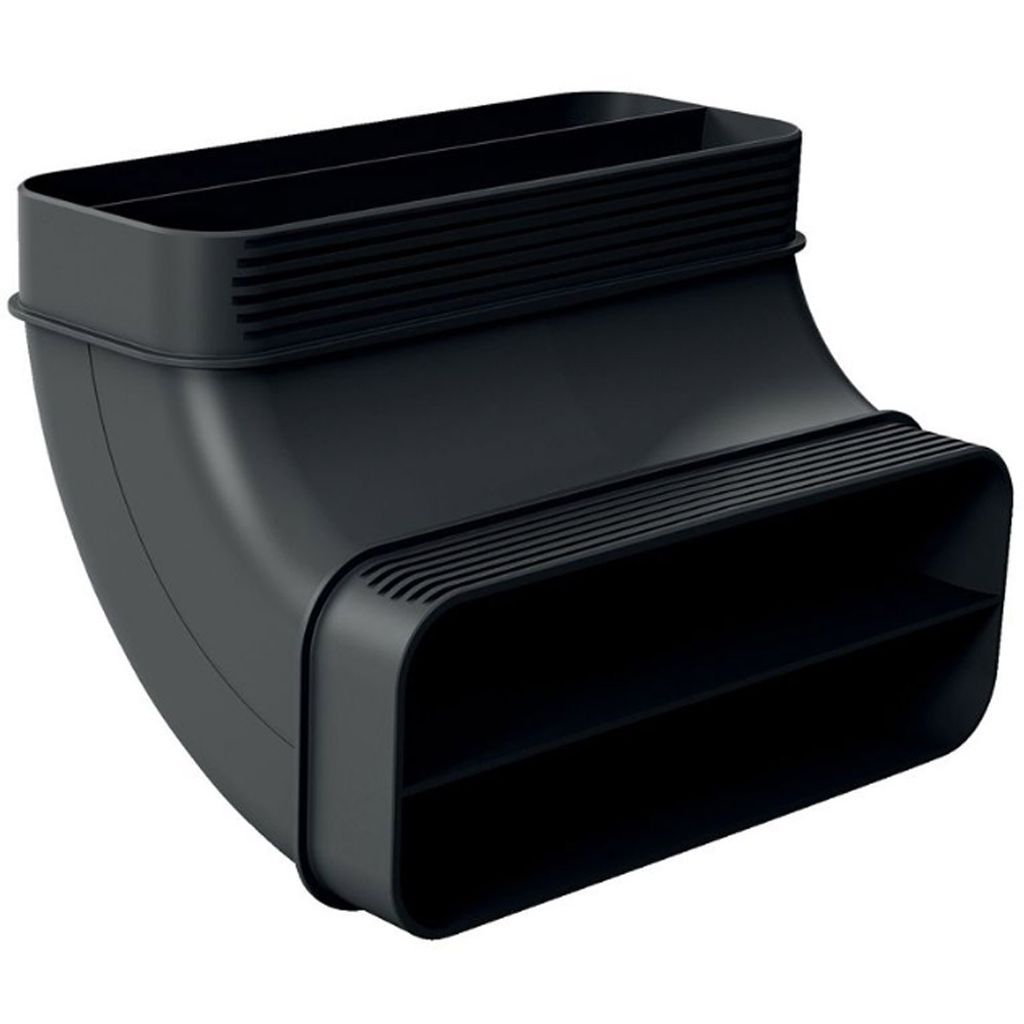 90° Flachkanalbogen HEZ9VDSB2 (schwarz, vertikal, männlich) Produktbild 