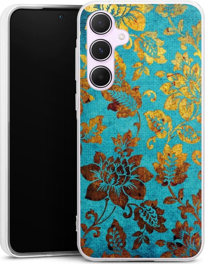 DeinDesign Handyhülle für Samsung Galaxy A55 5G Silikon Hülle Case Smartphone Schutzhülle Blumen Ornamente Vintage
