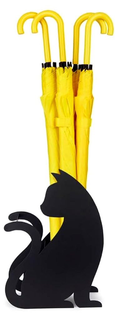 Schirmständer Felne in Schwarz mit Wasserauffangschale