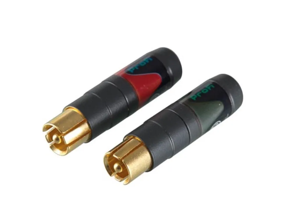 Neutrik - Cinch (coppia), placcatura in oro autentico, pin massiccio, per cavo da 3 - 7,3 mm