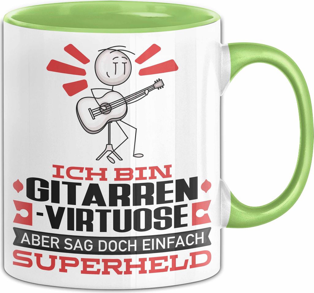 Gitarrenvirtuose Geschenk Tasse Ich Bin Gitarrenvirtuose Aber Sag Doch Einfach Superheld Lustige Geschenkdiee für Gitarrenvirtuose Kaffee-Becher (...