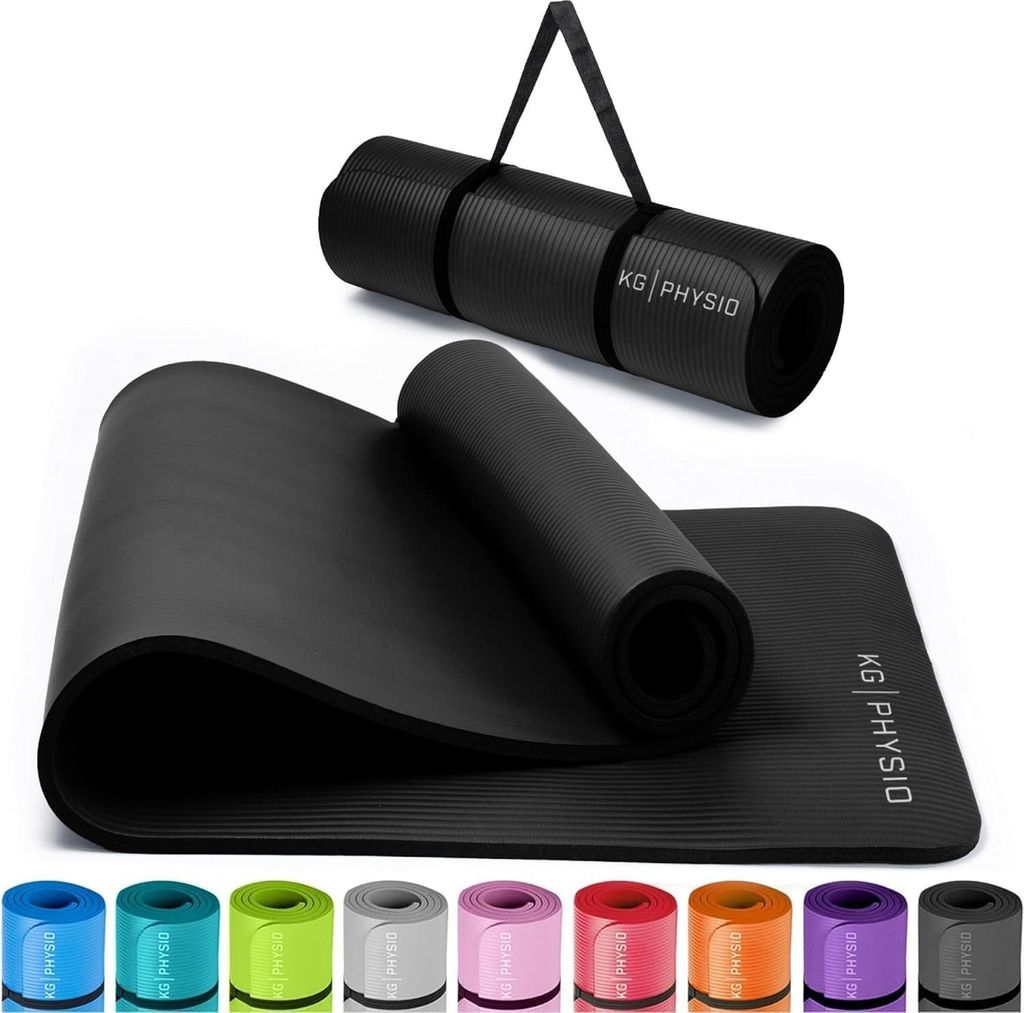 KG Physio Yogamatte Rutschfest und Gepolstert - Yoga Matte mit Tragegurt, Fitnessmatte, Turnmatte, Sportmatte Dicke 8mm, Gymnastikmatte, Gym Matte,