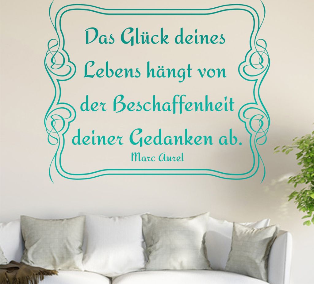 Das Glück deines Lebens ... Wandtattoo in 6 Größen - Wandaufkleber Wall Sticker - Dekoration, Küche, Wohnzimmer, Schlafzimmer, Badezimmer