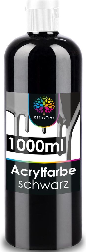 OfficeTree Acrylfarbe 1 Liter schwarz Produktbild 