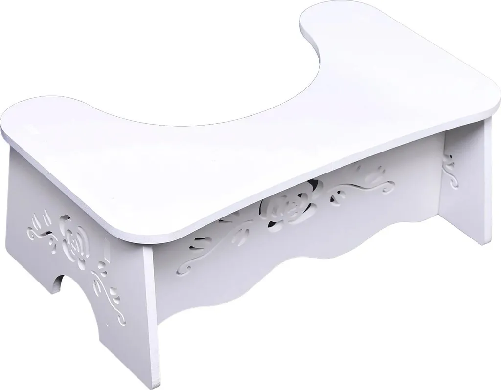 Tabouret de WC contre la Constipation - Position Naturelle MDF Blanc - 12