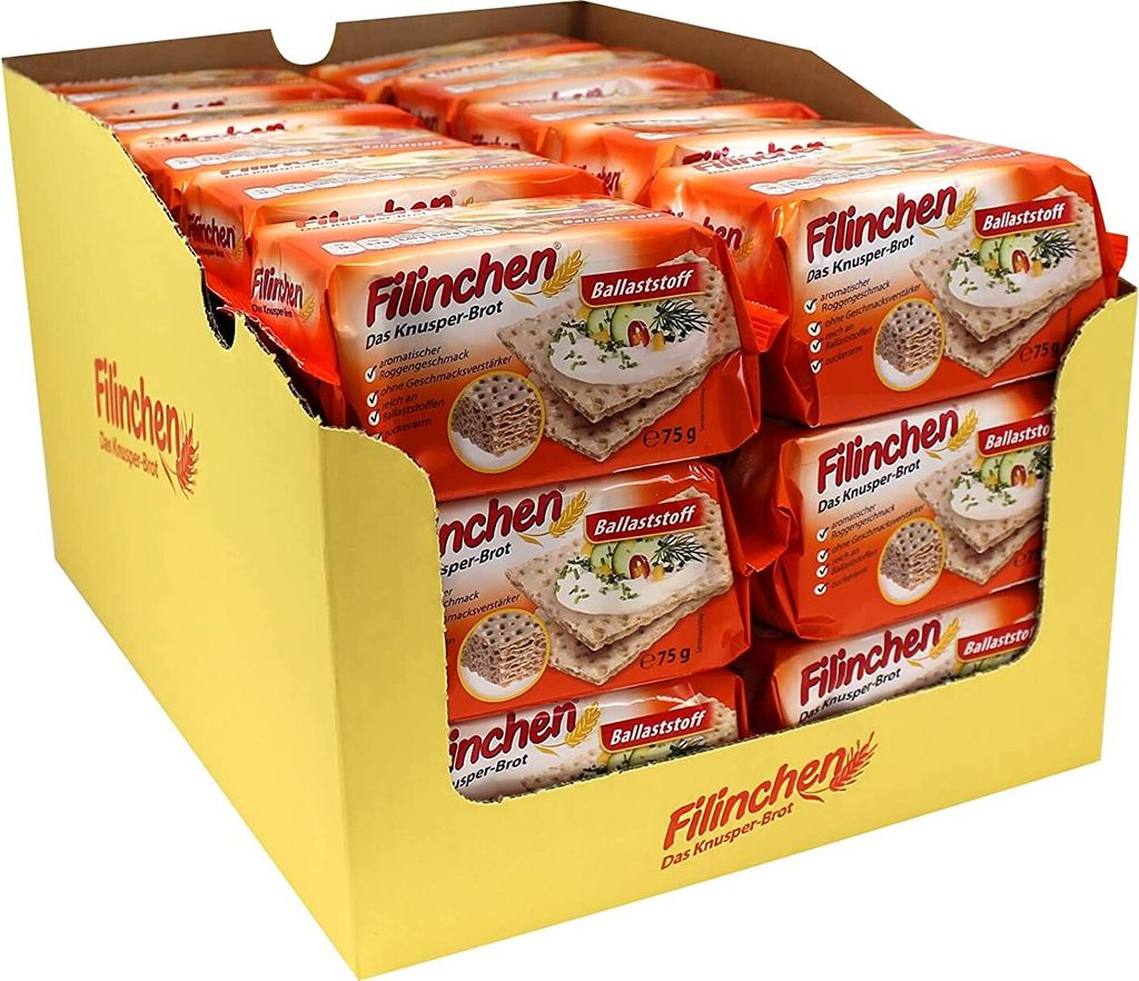 30er Pack Das Knusper-Brot Filinchen Ballaststoff 30 x 75 g zuckerarm