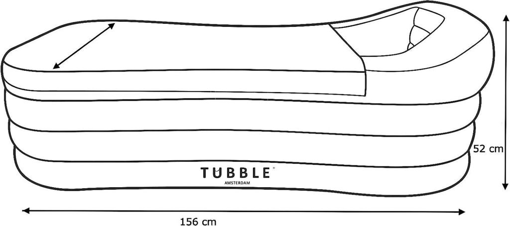 Tubble® Royale Aufblasbare Badewanne - Ambient Taupe - Produktbild 3