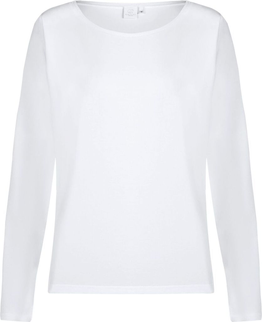 Greiff SHIRTS Damen Shirt Langarm Rundhals Regular Fit Weiß M