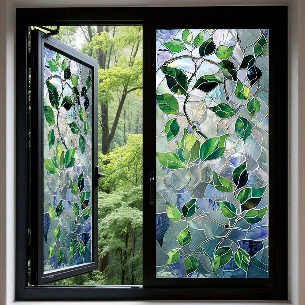 2 Stück Fensterfolie - 45 x 100 cm - Buntglas-Fensterfolie Produktbild 