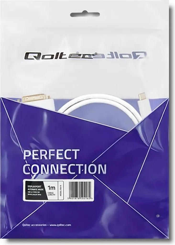 Qoltec Câble USB 3.1 Type C vers DVI 4K Mode Alternatif Longueur 1m