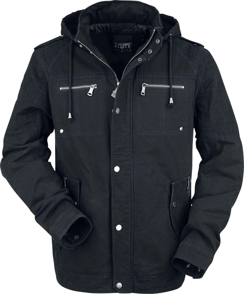 Black Premium by EMP Herren schwarze Winterjacke XL