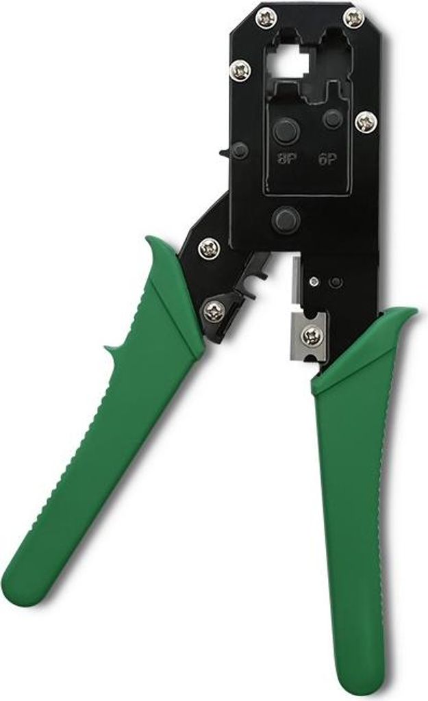 Qoltec Modulares Crimpwerkzeug zum Schneiden und Crimpen von Ethernet-Kabeln 8P 6P 4P