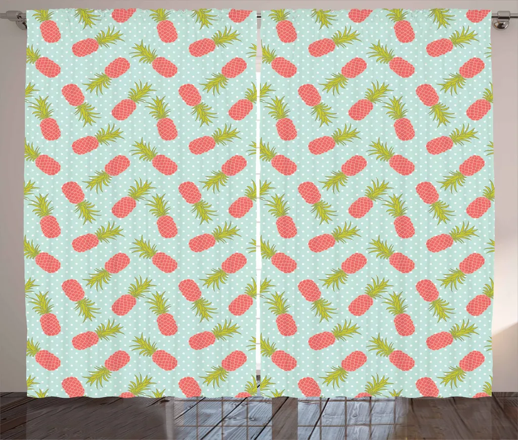Tenda Lavabile ABAKUHAUS 280x225 cm Vintage Ananas - Pratica e Bella