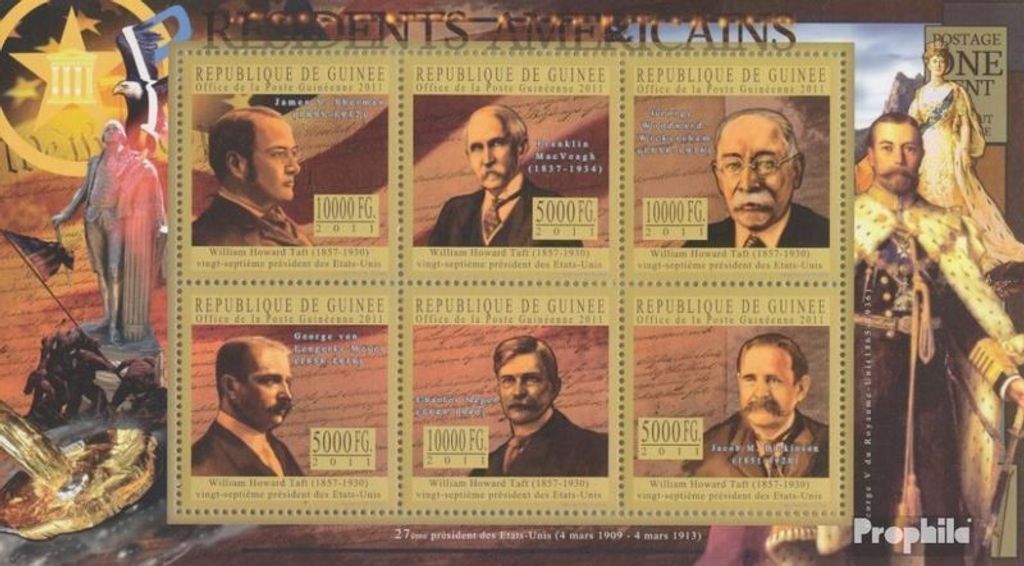 Briefmarken Guinea 2011 Mi 8194-8199 Kleinbogen (kompl. Ausgabe) postfrisch Der Präsident der USA - Lyndon Johnson