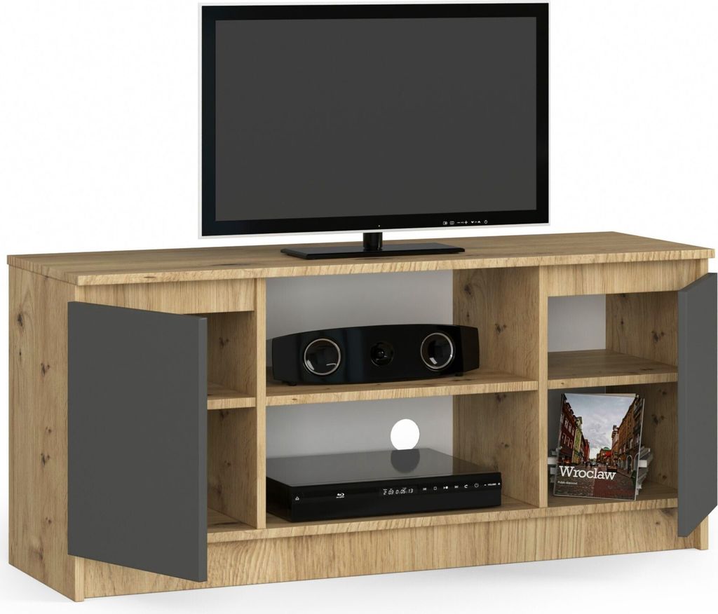 TV Schrank AKORD Fernsehkommode 120 cm Eiche Artisan, Produktbild 