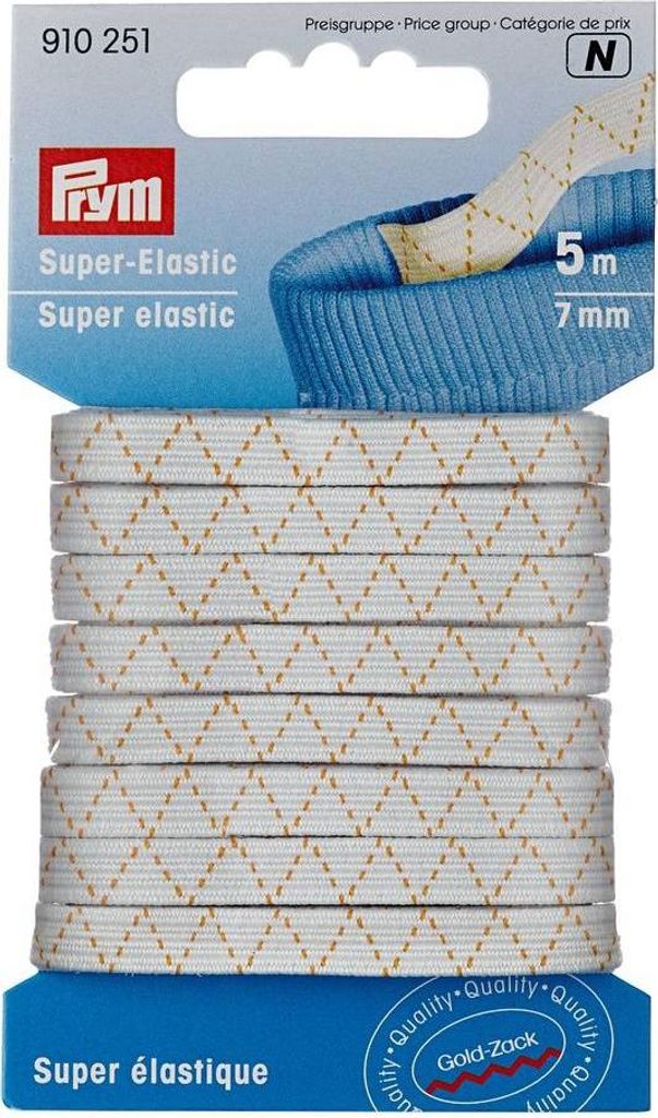 Super elastico, 7 mm, bianco, 5 m Immagine del prodotto 