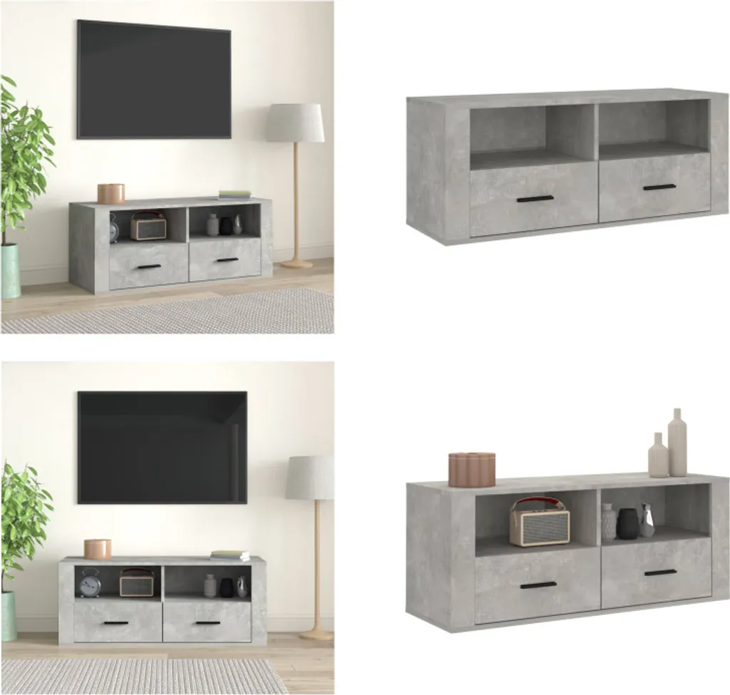 Mobile Porta TV Industrial Grigio Cemento 100 cm | Arredo Living