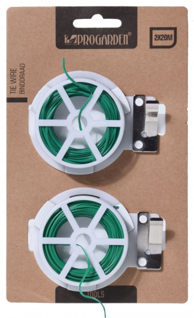 Bindedraht 20 m - Stahl/Polyethylen - Grün - 2 Stück