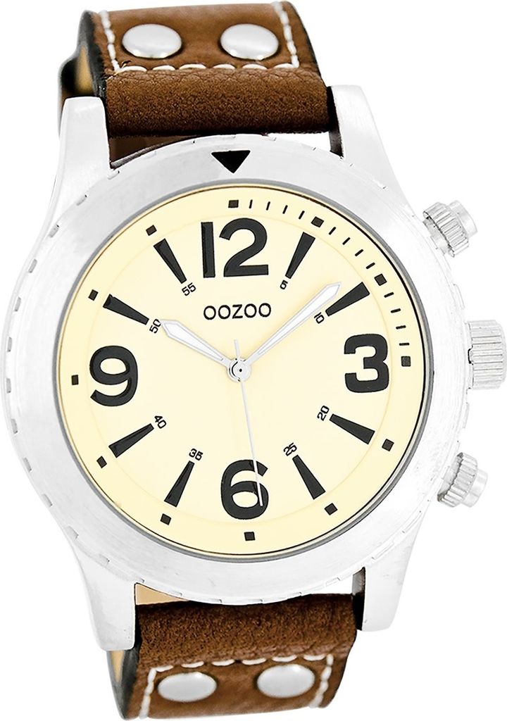 Oozoo Leder Damen Uhr matt Analog Quarzuhr Armband braun Timepieces D2UOC5172A