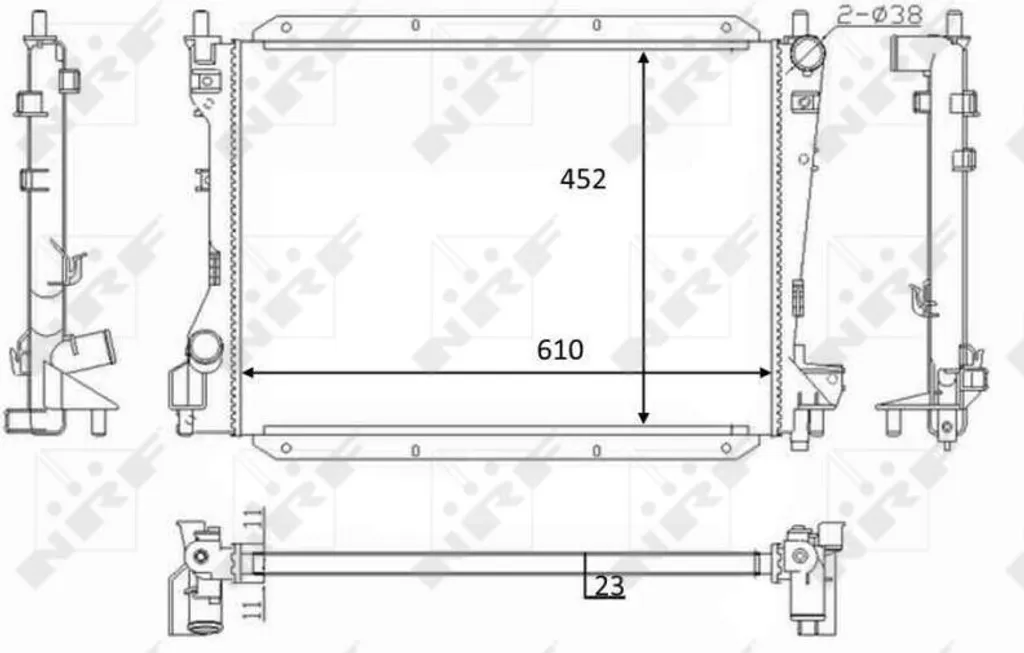 Radiateur de refroidissement moteur pour S-Type X200 OE 6W4Z8005AA NRF