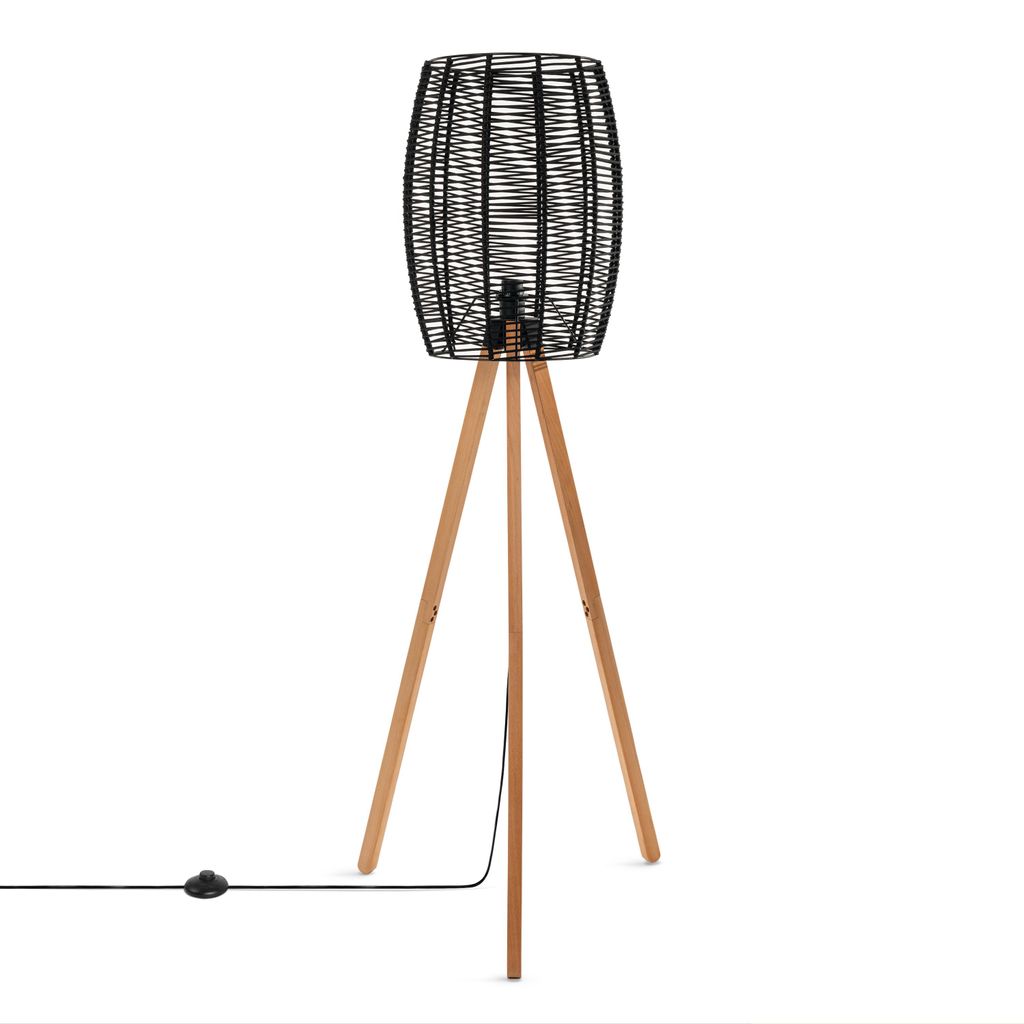 led lampe stehleuchte wohnzimmer-lampe lampenschirm zylindrisch rund steh-lampe arbeitszimmer spielzimmer papier-schirmlampe stimmungsvoll schlicht...