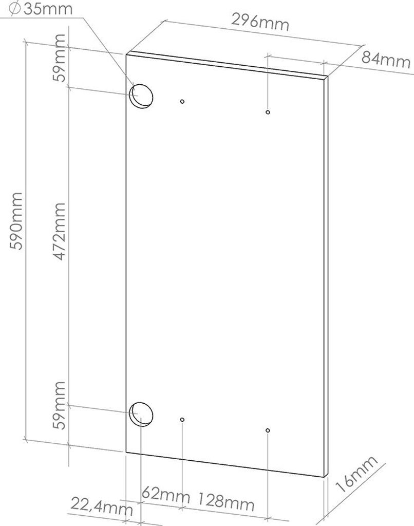 Küchenfront Vicco R-Line Weiß Landhaus 29.6 x 59 cm Produktbild 