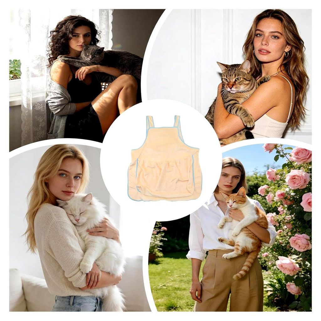 Katzen Tragetasche in Wickelform für den Transport, Tragetuch Nickerschürze - Bequeme Katzentasche für Reisen, Zuhause, Wandern, Indoor, Outdoor...