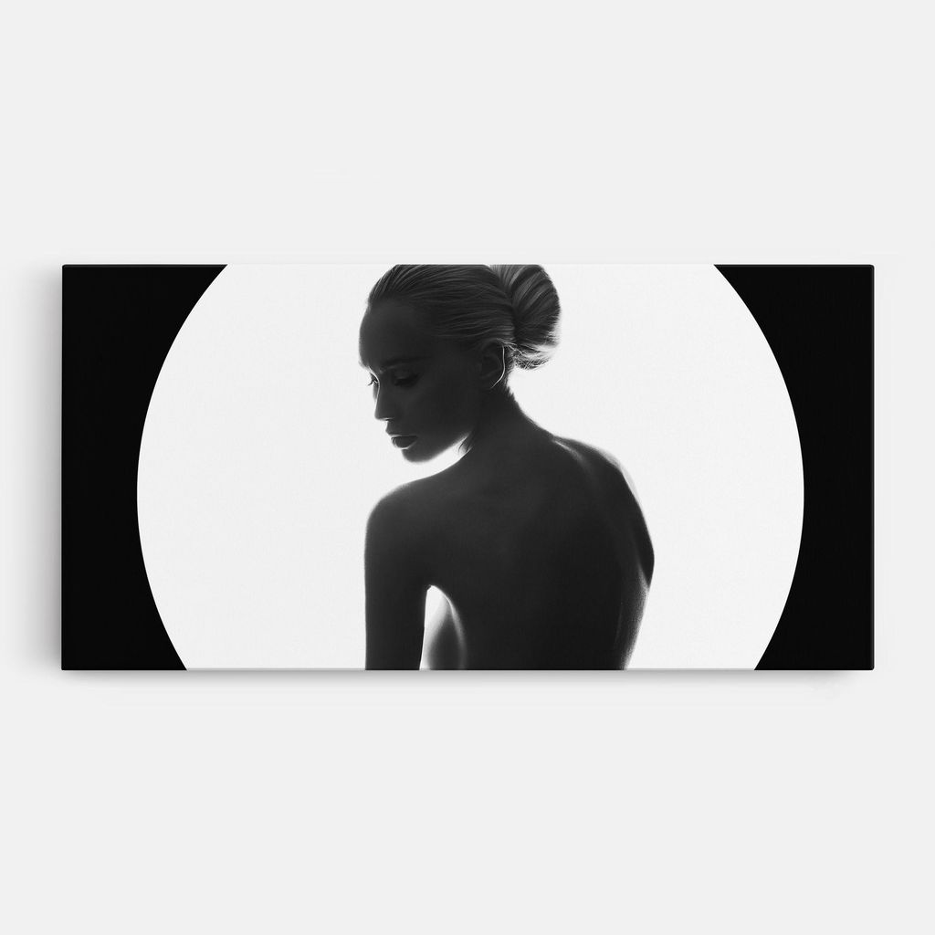 ARTHUB Leinwandbild 50x100 cm, Woman Body Circle | Wohnzimmerdekoration, Hängende Bilder, Wanddekoration, Heimdekoration, Frauen, Silhouetten