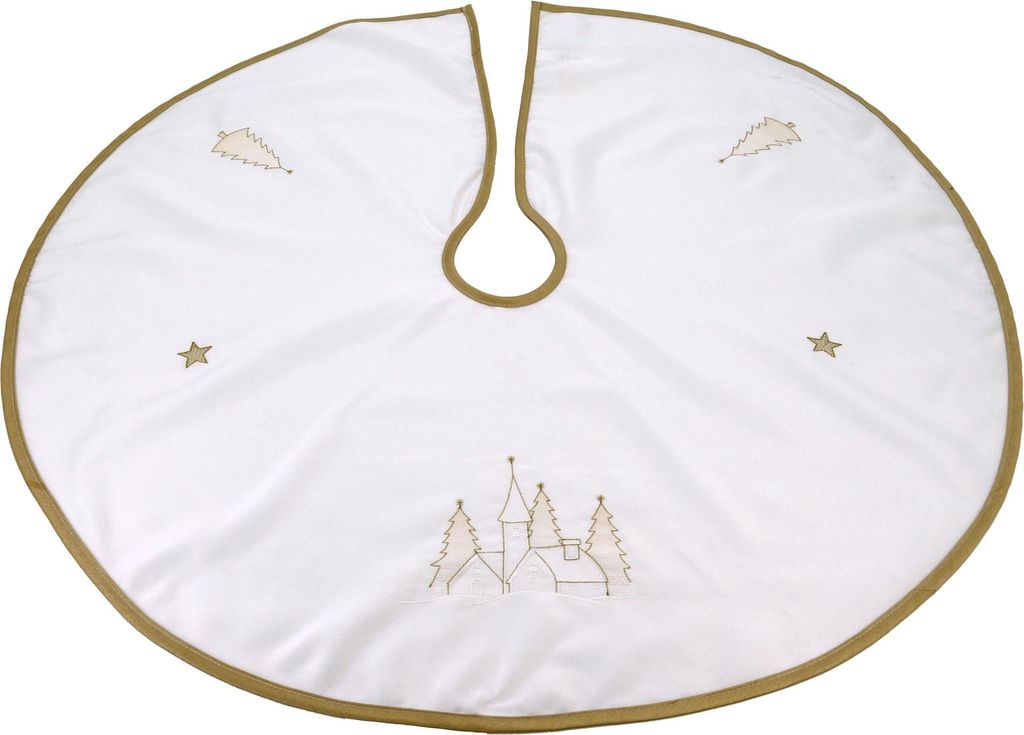 heimtexland Weihnachtsbaumdecke Deko Decke Baumständer 90 cm Weihnachten Dekoration Christbaumdecke Typ618 Creme