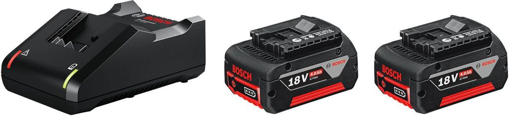 Bosch 2x 4.0Ah + GAL 18V-40 Akku Produktbild