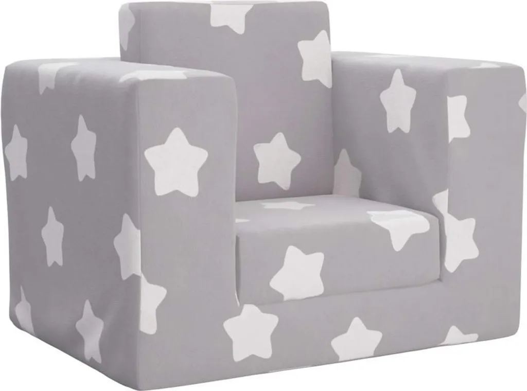 Morbido Divano Letto Peluche per Bambini - Nuvola Grigia a Stelle