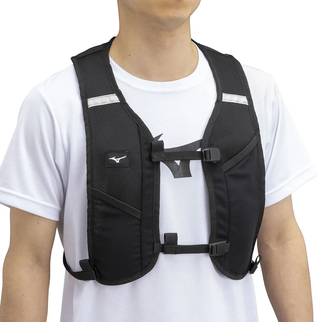 Sac à dos d'hydratation Mizuno Mesh Noir idéal pour vos trails longs