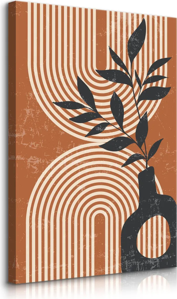 Offerta Quadro Muralo Boho 70x100 - Tela Foglie Geometriche Prezzo Top