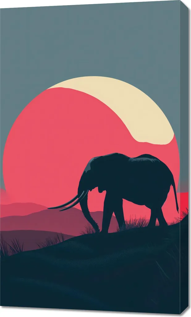 Décoration murale Éléphant 60 x 100 cm - Grande toile imprimée animaux